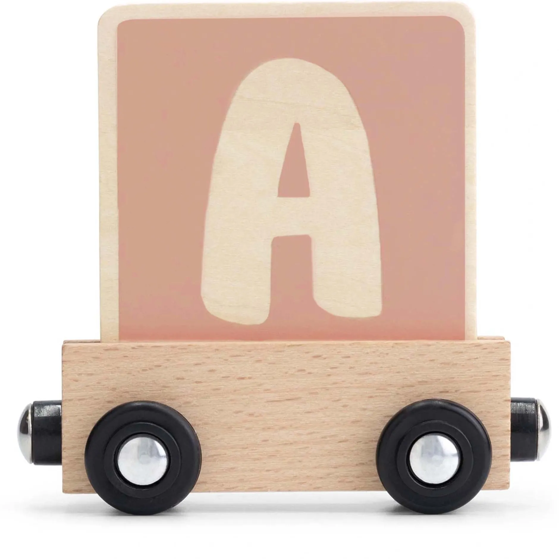 Lettertreinen*Prénatal houten namentrein letter A Powder Pink