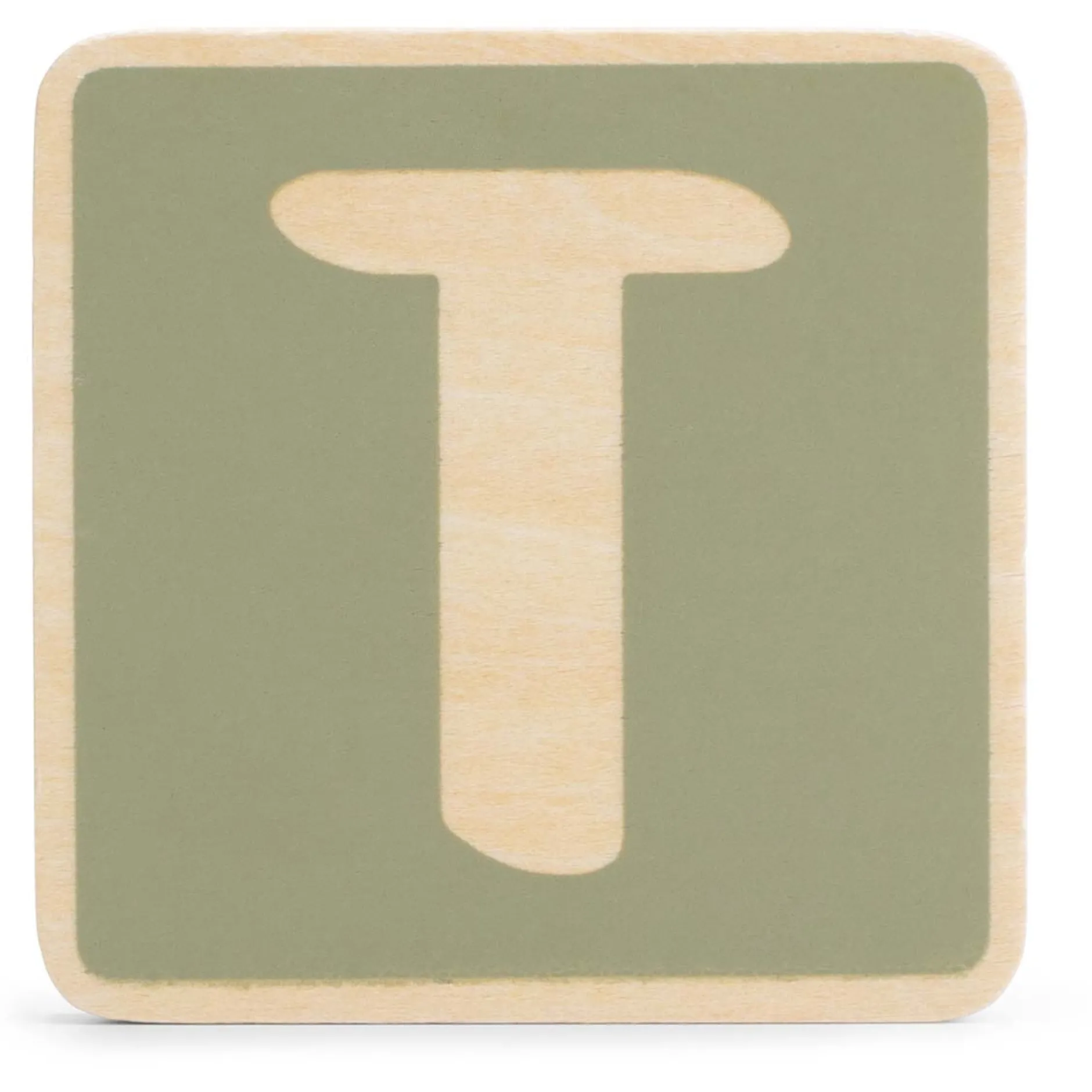 Lettertreinen*Prénatal houten namentrein letter T Midgreen