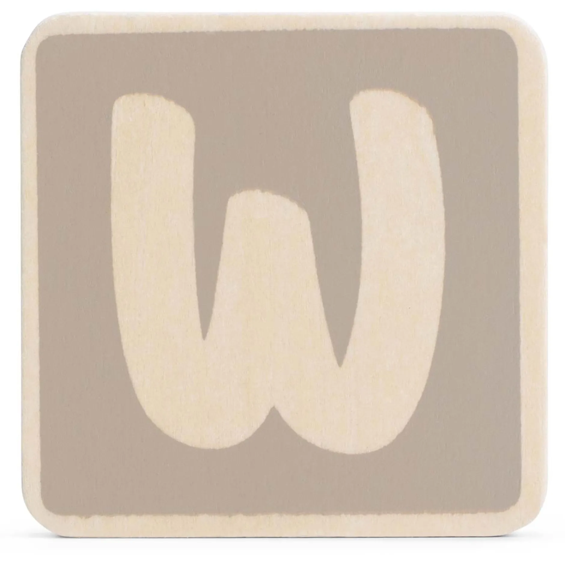 Lettertreinen*Prénatal houten namentrein letter W Taupebrown