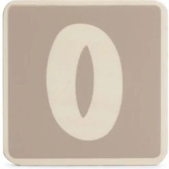 Lettertreinen*Prénatal houten namentrein letter O Taupebrown