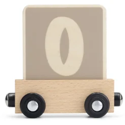 Lettertreinen*Prénatal houten namentrein letter O Taupebrown