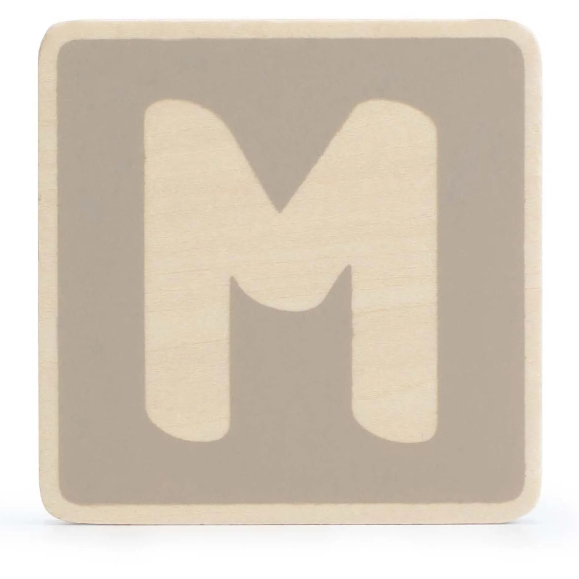 Lettertreinen*Prénatal houten namentrein letter M Taupebrown