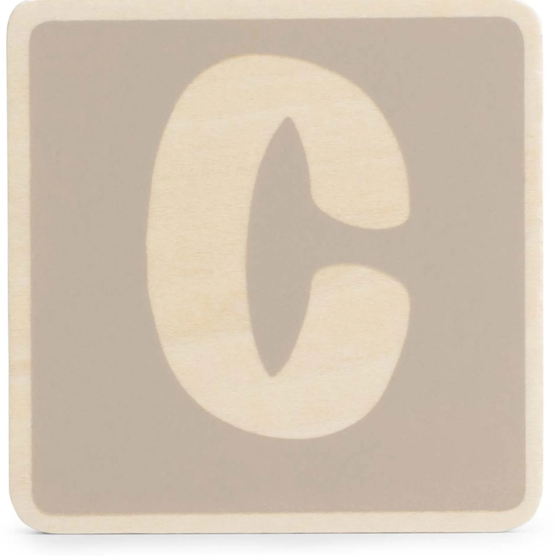 Lettertreinen*Prénatal houten namentrein letter C Taupebrown