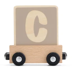 Lettertreinen*Prénatal houten namentrein letter C Taupebrown