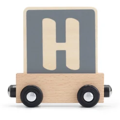 Lettertreinen*Prénatal houten namentrein letter H Stonegrey