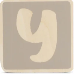 Lettertreinen*Prénatal houten namentrein letter Y Taupebrown