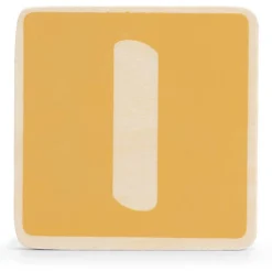 Lettertreinen*Prénatal houten namentrein letter I Yellow