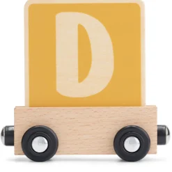 Lettertreinen*Prénatal houten namentrein letter D Yellow