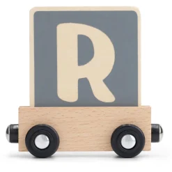 Lettertreinen*Prénatal houten namentrein letter R Stonegrey