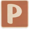 Lettertreinen*Prénatal houten namentrein letter P Dark Orange Bown
