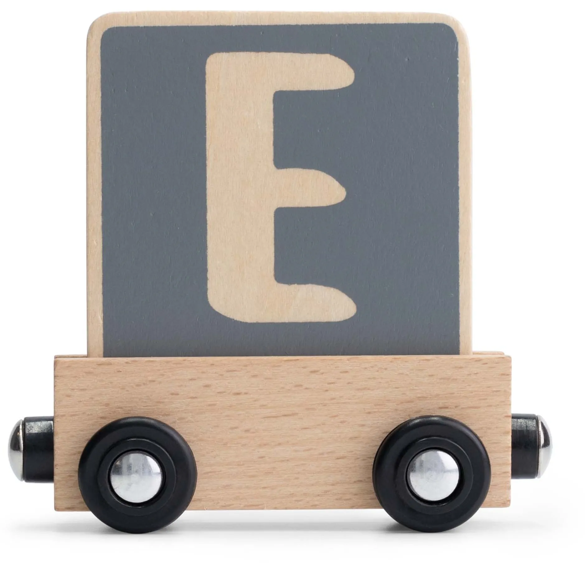 Lettertreinen*Prénatal houten namentrein letter E Stonegrey