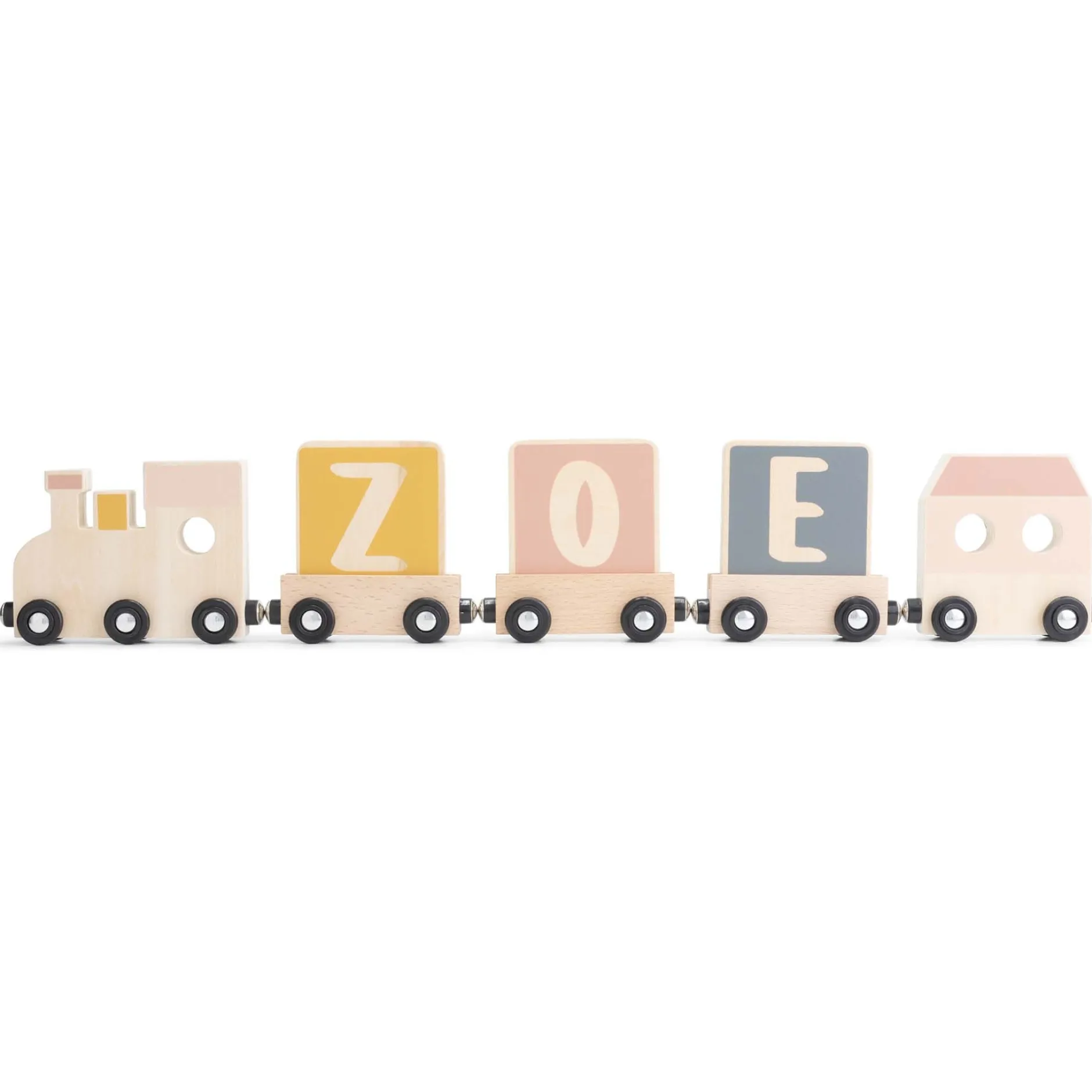 Lettertreinen*Prénatal houten namentrein letter I Dark Pink