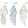 Doeken & Luiers*Prénatal hydrofiele luiers bloemen 3 stuks  blauw