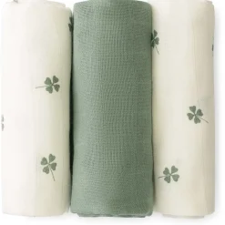 Doeken & Luiers*Prénatal hydrofiele luiers klavertjes 3 stuks groen