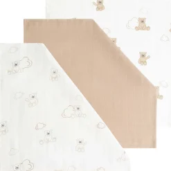 Monddoekjes|Monddoekjes*Prénatal hydrofiele monddoekjes 3 pack beige