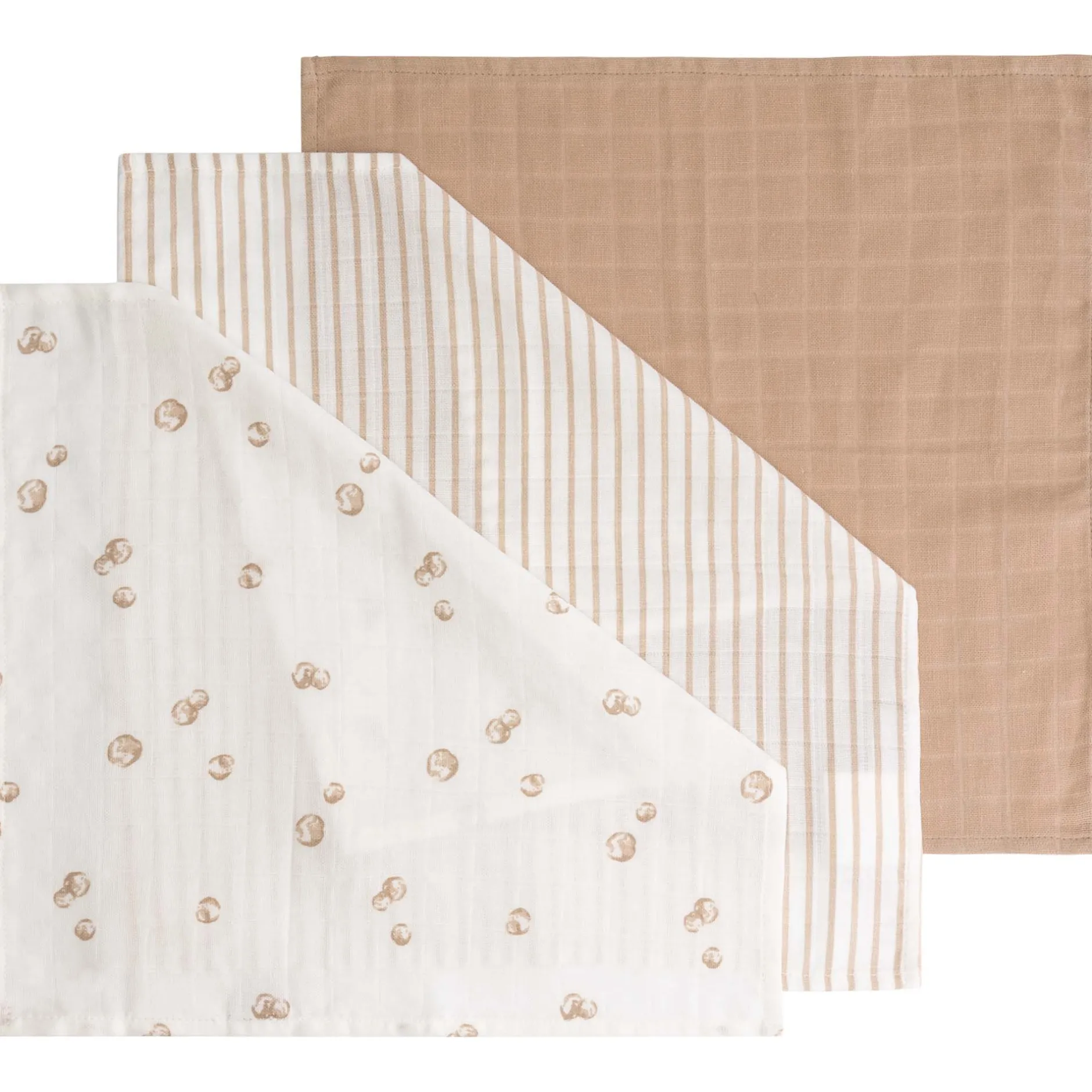 Monddoekjes|Monddoekjes*Prénatal hydrofiele monddoekjes 3 stuks beige
