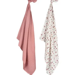 Doeken & Luiers*Prénatal hydrofiele multidoeken bloemen 2 stuks  roze
