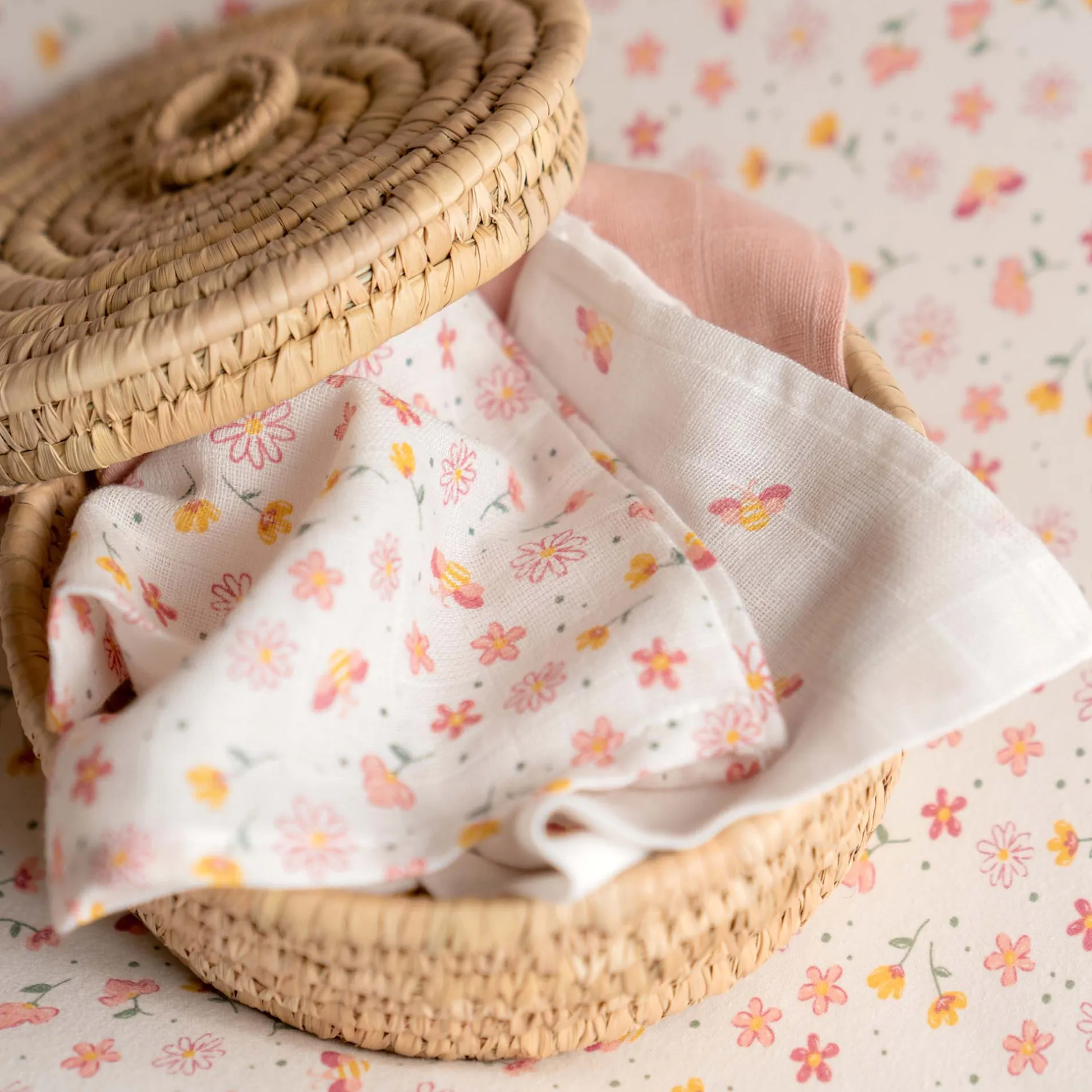 Washandjes*Prénatal hydrofiele washandjes 3 stuks roze