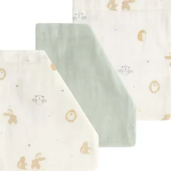 Washandjes*Prénatal hydrofiele washand kleine vriendjes 3 stuks wit