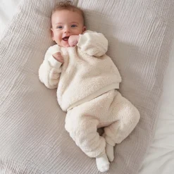 Broeken|Shirts & Vesten*Prénatal &Joy sweater & broek teddy Dark Ecru