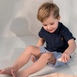 Zwemkleding|Zwembroeken*Prénatal kinder zwemshort strepen  strepen blauw Blue