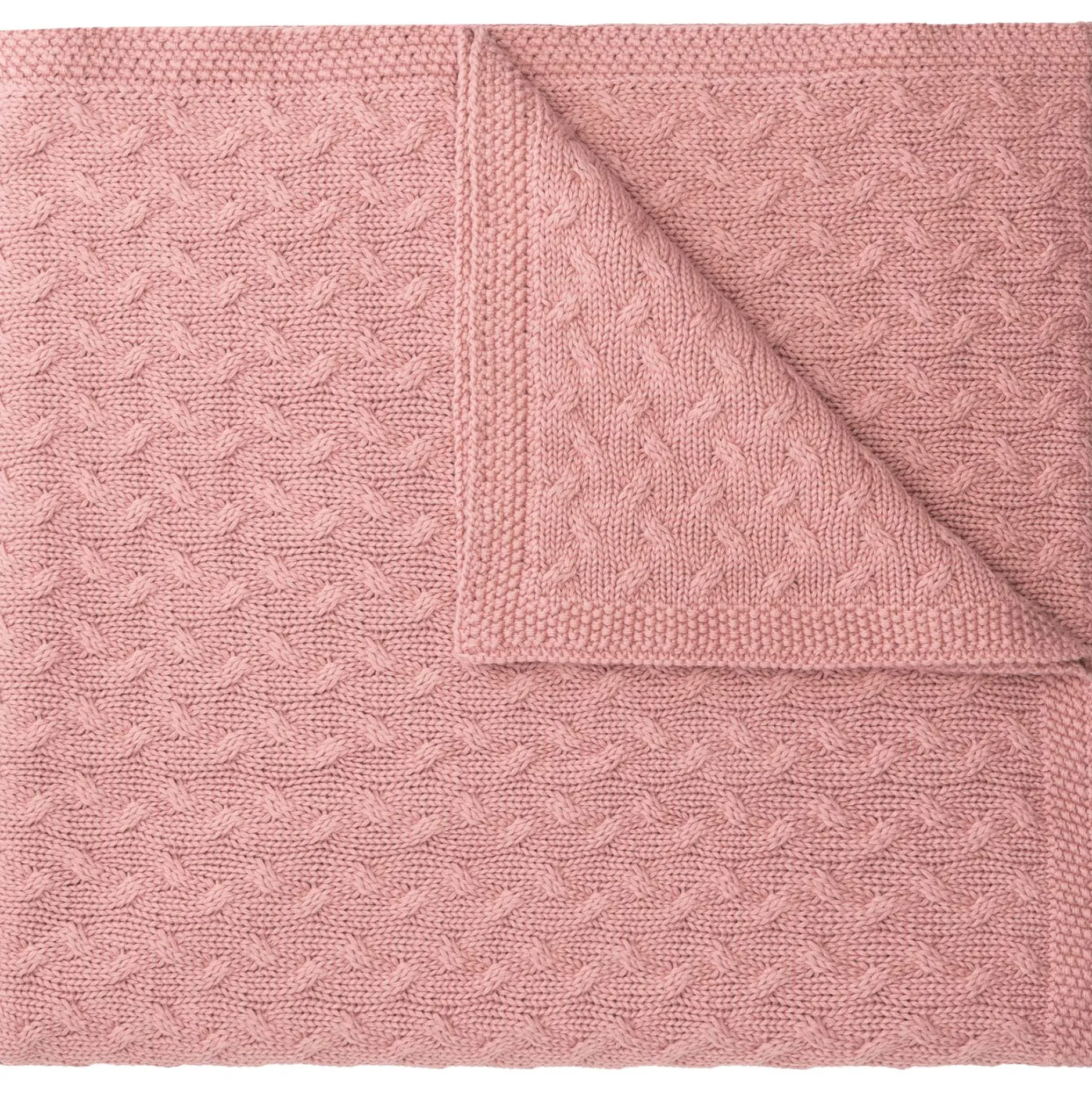 Dekens*Prénatal ledikantdeken kabel roze