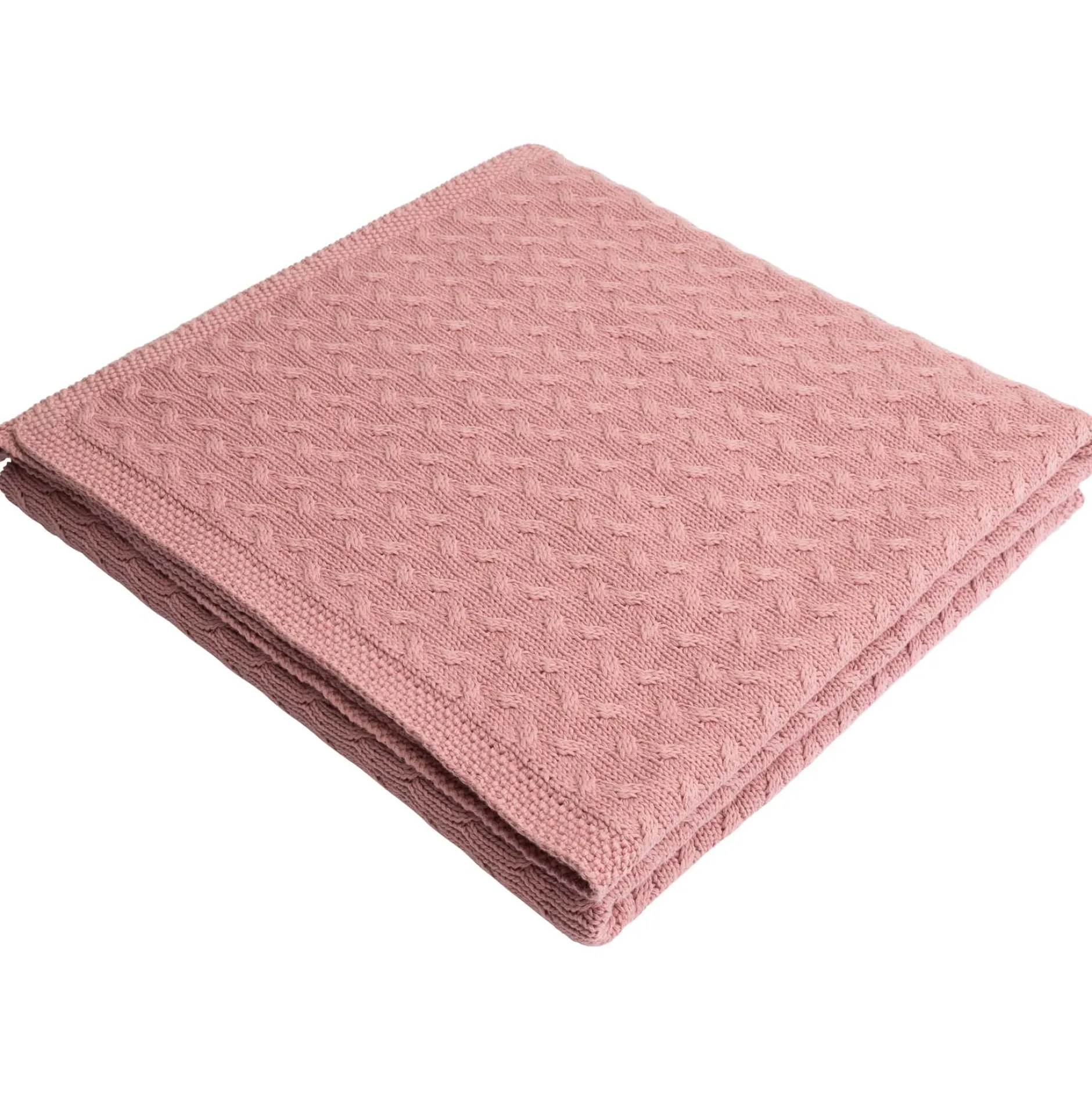 Dekens*Prénatal ledikantdeken kabel roze