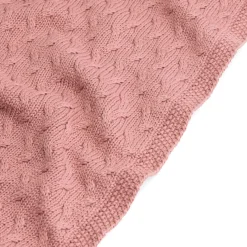 Dekens*Prénatal ledikantdeken kabel roze