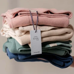 Dekens*Prénatal ledikantdeken Little Knits roze