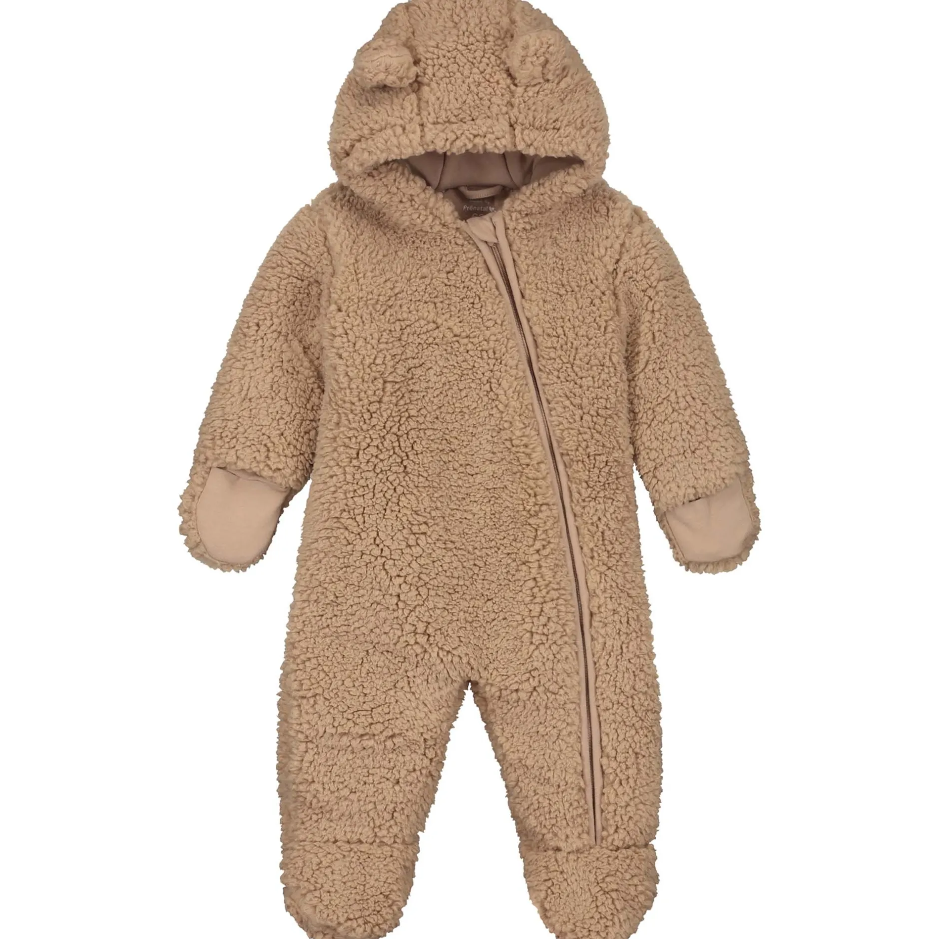 Boxpakjes|Boxpakjes & Jumpsuits*Prénatal newborn berenpak teddy lange mouwen effen taupe Soft Taupe Brown
