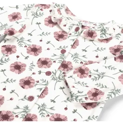 Rompers|Overslagrompers*Prénatal newborn body lange mouwen bloemen wit Ivory White