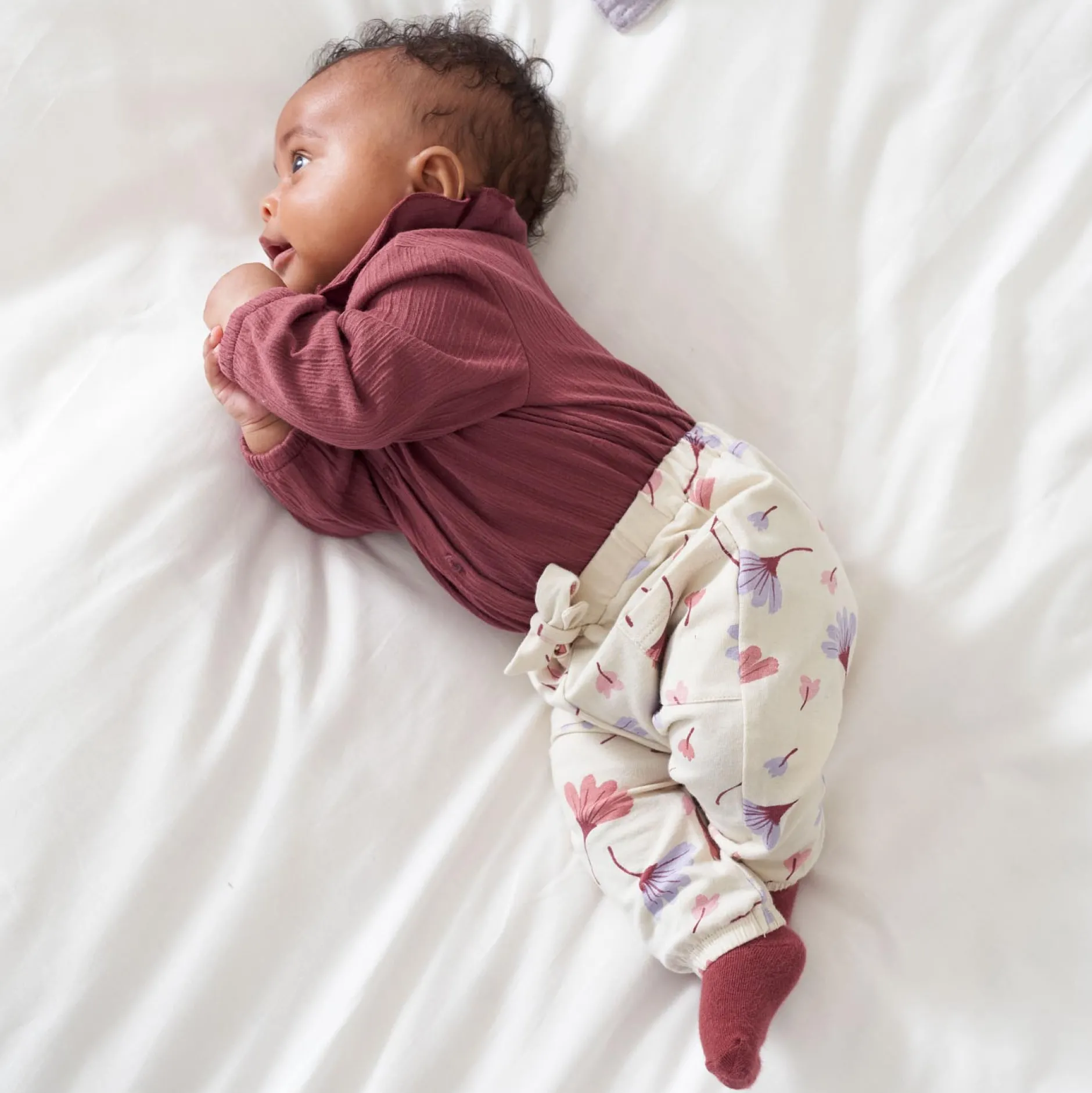 Rompers|Overslagrompers*Prénatal newborn body lange mouwen effen paars Dark Grapepurple