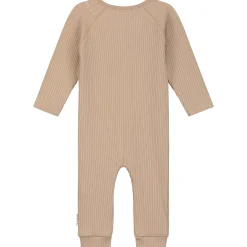 Boxpakjes|Boxpakjes & Jumpsuits*Prénatal newborn boxpakje rib lange mouwen effen taupe Soft Taupe Brown