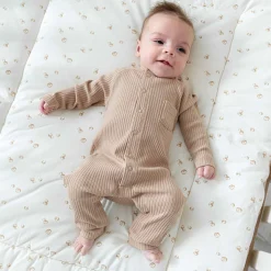 Boxpakjes|Boxpakjes & Jumpsuits*Prénatal newborn boxpakje rib lange mouwen effen taupe Soft Taupe Brown