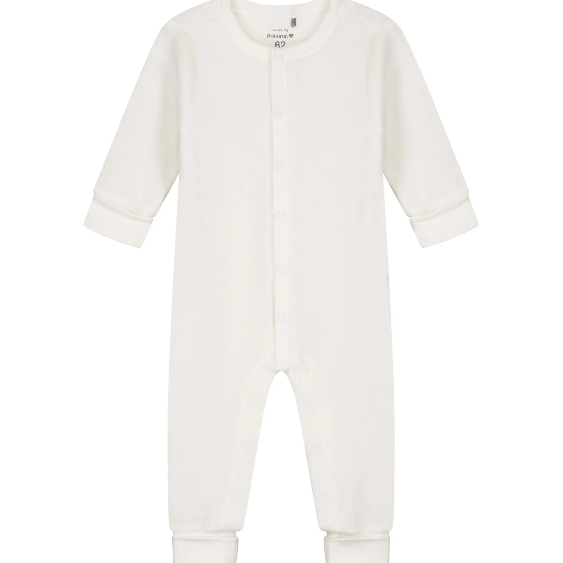 Boxpakjes|Boxpakjes*Prénatal newborn boxpakje rib velours lange mouwen effen wit Ivory White