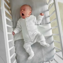 Boxpakjes|Boxpakjes*Prénatal newborn boxpakje rib velours lange mouwen effen wit Ivory White