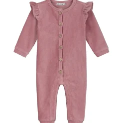 Boxpakjes & Jumpsuits|Boxpakjes*Prénatal newborn boxpakje velours lange mouwen effen roze Violet Pink