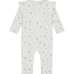 Boxpakjes & Jumpsuits|Boxpakjes*Prénatal newborn boxpakje lange mouwen bloemen wit Ivory White