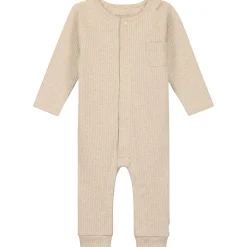 Boxpakjes|Boxpakjes & Jumpsuits*Prénatal newborn boxpakje rib lange mouwen effen beige Beigebrown
