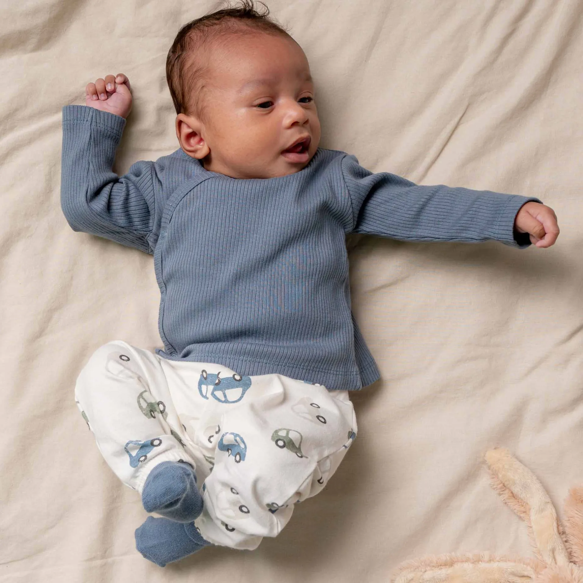Broeken & Tuinbroeken|Broeken & Leggings*Prénatal newborn broek all over print wit Ivory White