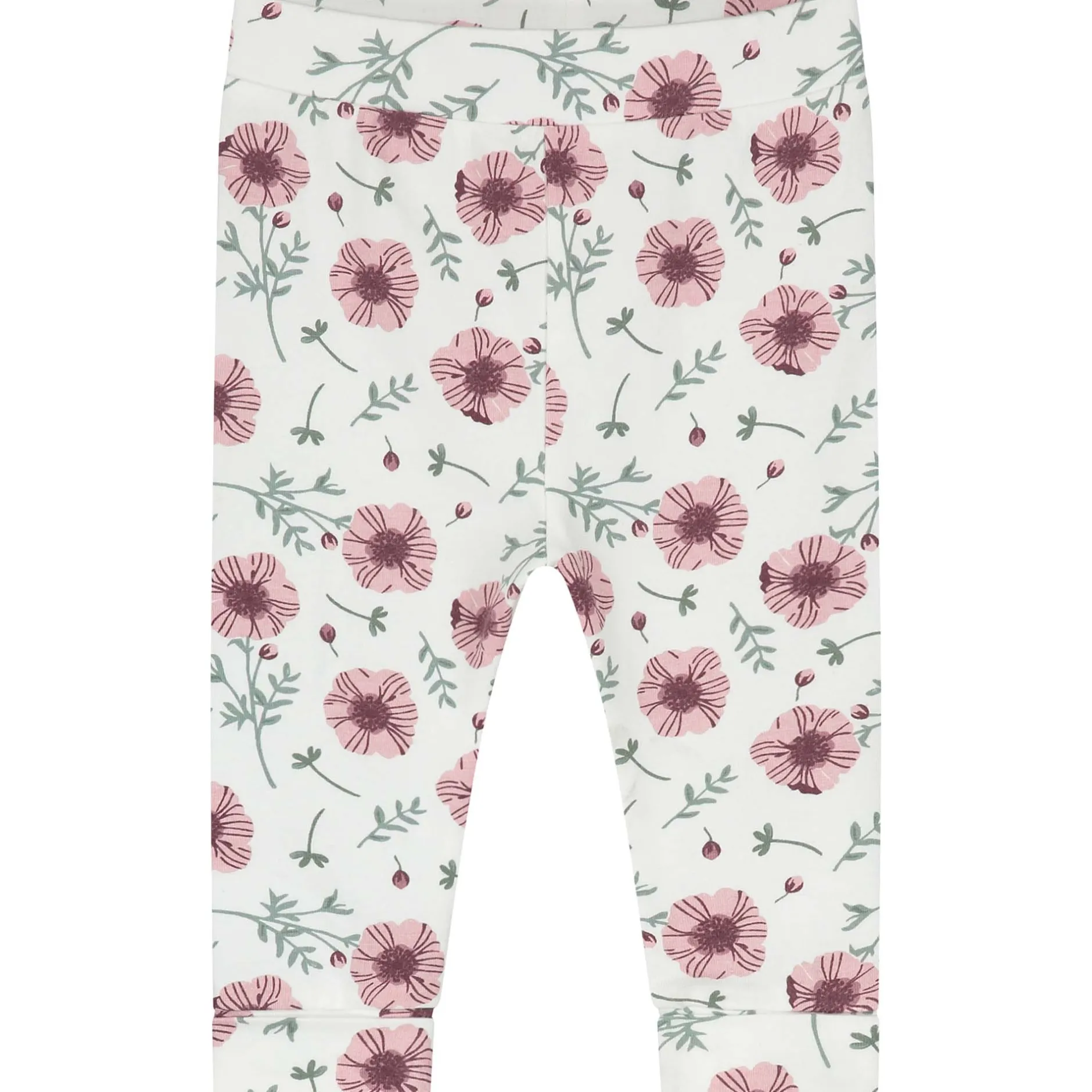 Broeken & Leggings|Broeken*Prénatal newborn broek bloemen wit Ivory White