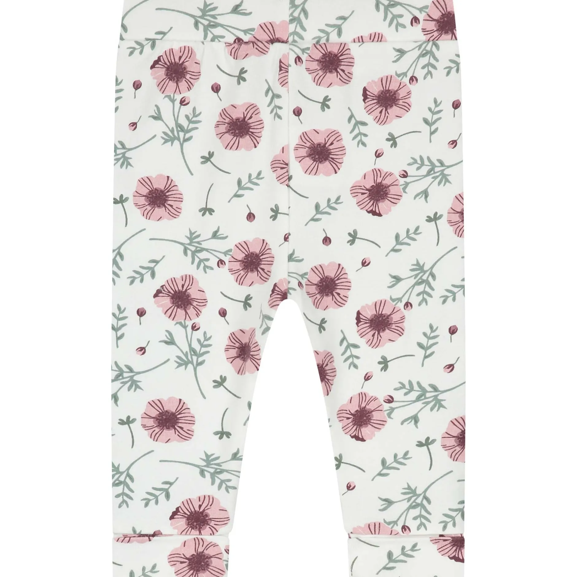 Broeken & Leggings|Broeken*Prénatal newborn broek bloemen wit Ivory White