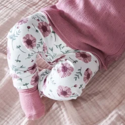 Broeken & Leggings|Broeken*Prénatal newborn broek bloemen wit Ivory White