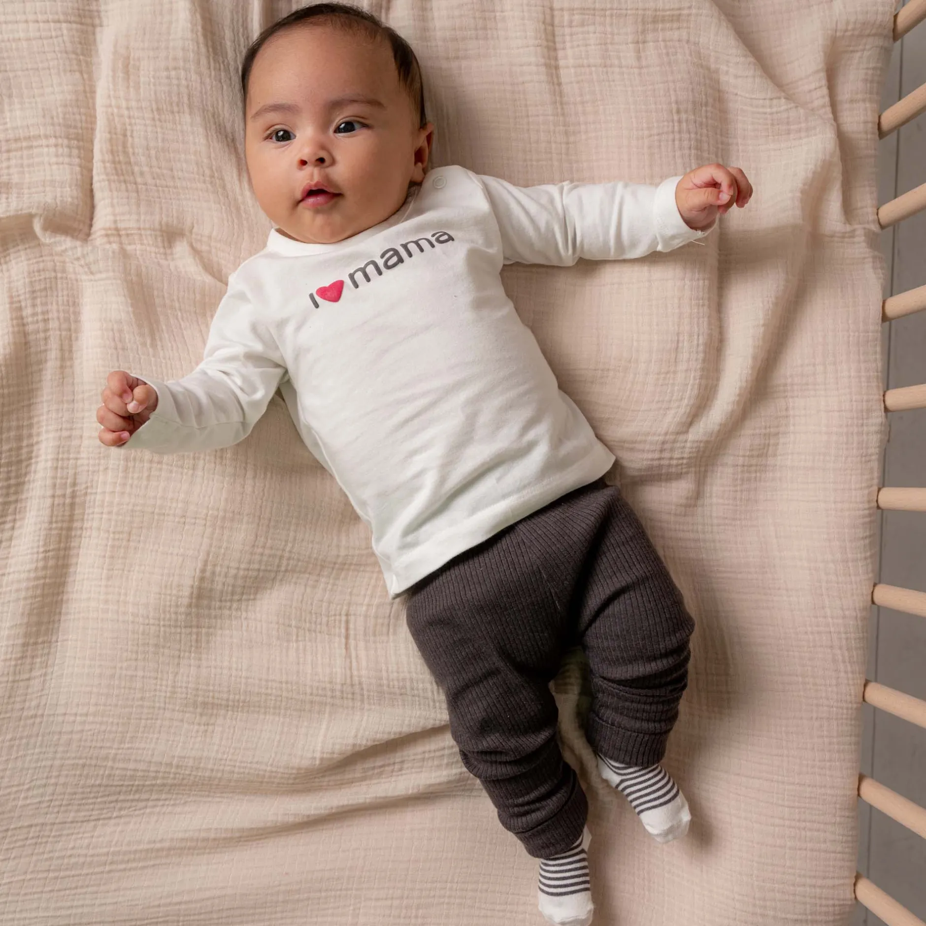 Broeken & Leggings|Broeken*Prénatal newborn broek rib effen antraciet Deep Grey Melange