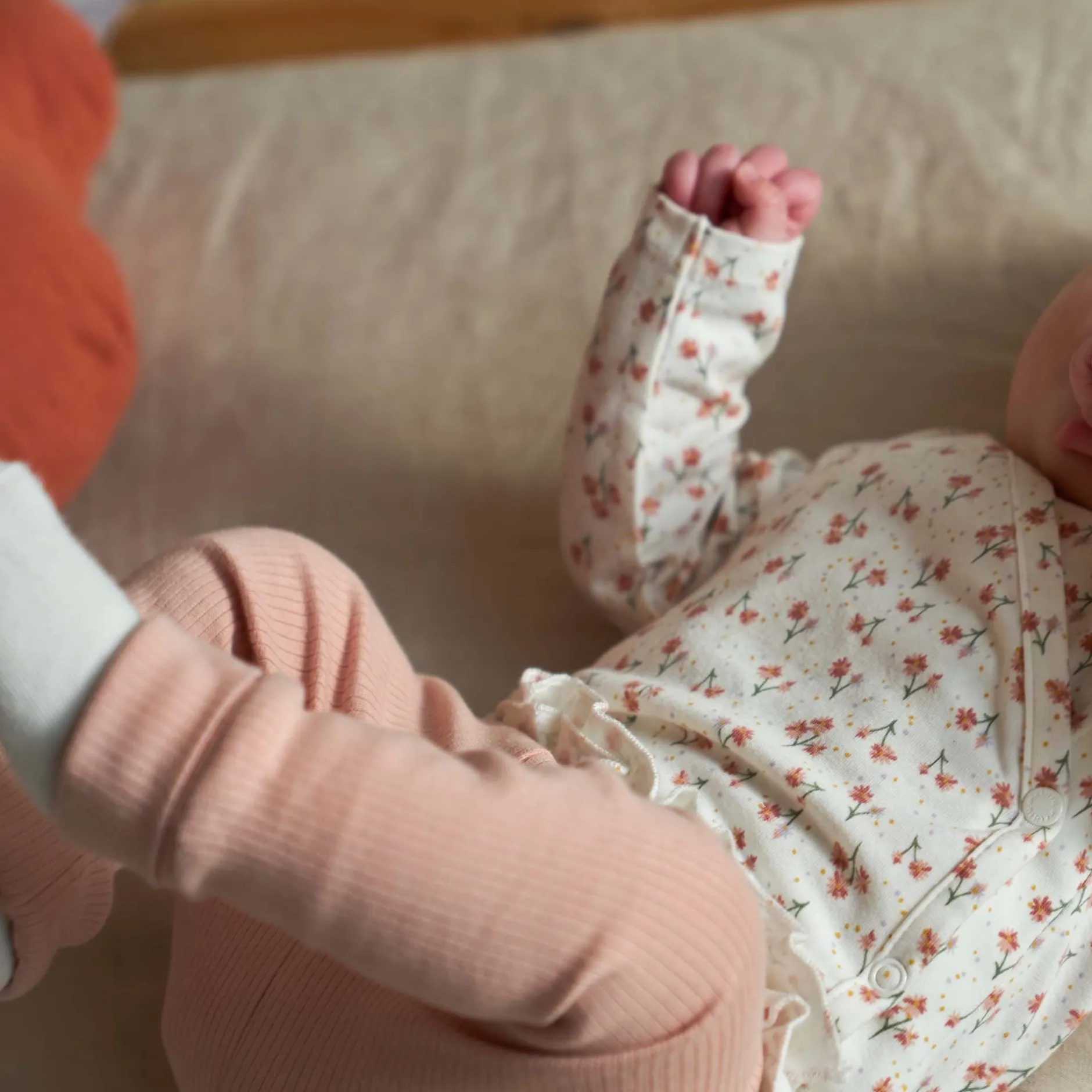 Broeken & Leggings|Broeken*Prénatal newborn broek rib effen roze Pink Shade