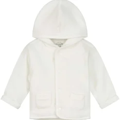 Jassen|Jassen*Prénatal newborn jas rib velours effen wit Ivory White