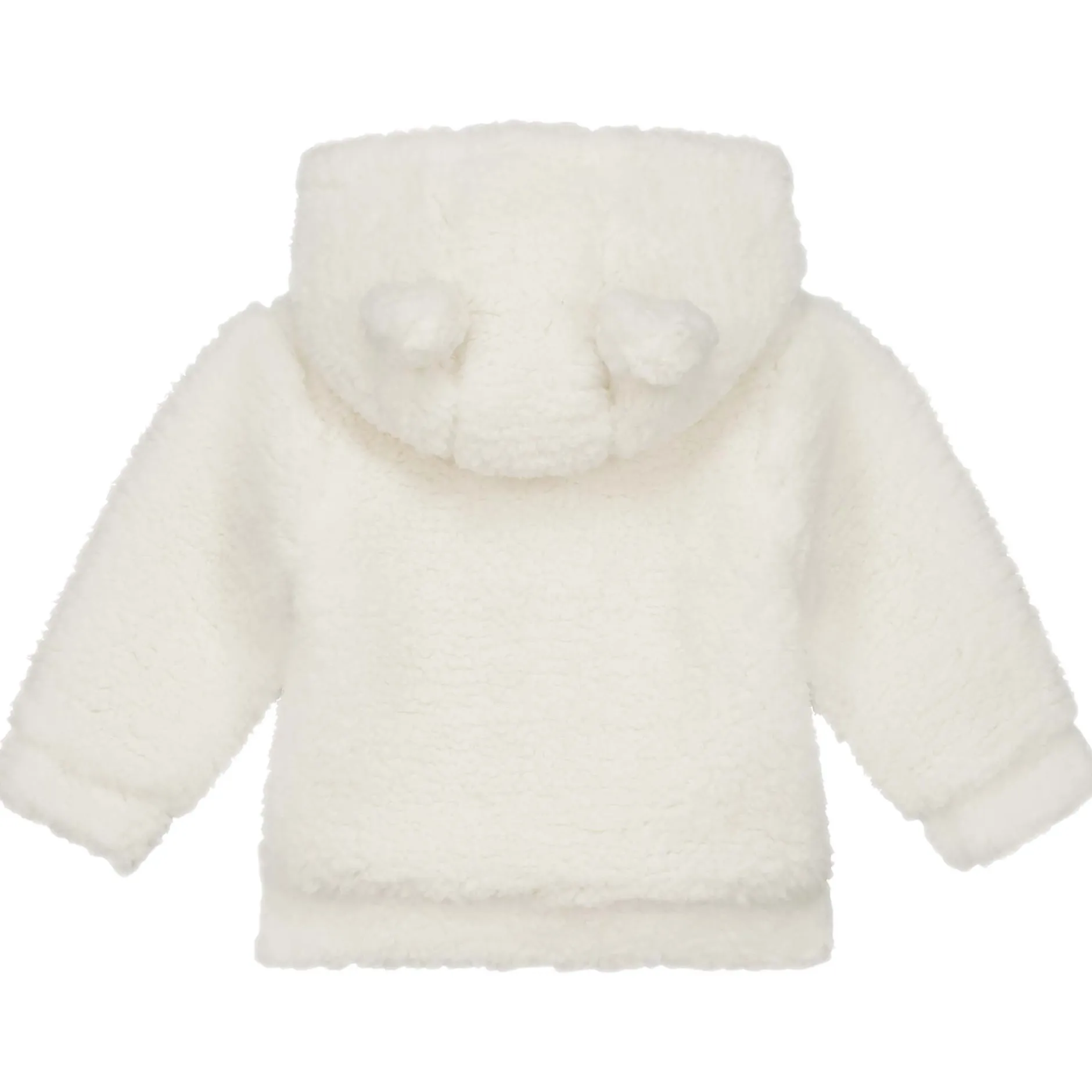Jassen|Jassen*Prénatal newborn jas teddy lange mouwen effen wit Ivory White