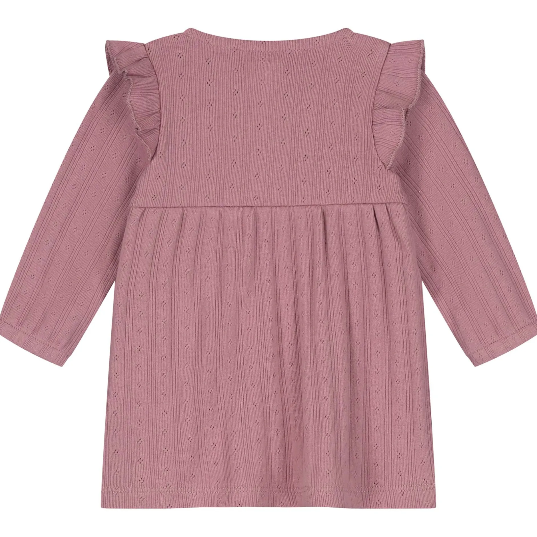 Jurken & Rokken|Jurken & Rokken*Prénatal newborn jurk ajour lange mouwen effen roze Violet Pink