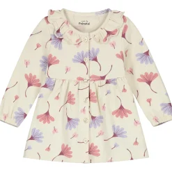 Jurken & Rokken|Jurken & Rokken*Prénatal newborn jurk lange mouwen all over print beige Dark Ecru