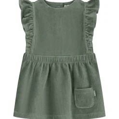Jurken & Rokken|Jurken & Rokken*Prénatal newborn jurk velours mouwloos effen groen Dark Greenshade